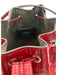 Fendi Deep Red Leather Drawstring Zucca Monogram silver hardware Bucket Bag Deep Red / Mini