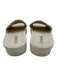 Chanel Shoe Size 38 Cream White Leather & Rubber open toe Quilted Slide Sandals Cream White / 38