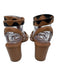 Di Gaia Shoe Size 39 Brown & Black Leather open toe Scalloped Caged Sandals Brown & Black / 39