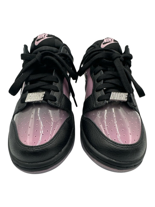 Nike Shoe Size 7 Black & Pink Leather Upper Lace Up Clear Panel Low Top Sneakers Black & Pink / 7