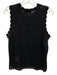 Derek Lam 10 Crosby Size Large Black Cotton Sleeveless Open Knit Scalloped Top Black / Large