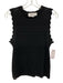 Derek Lam 10 Crosby Size Large Black Cotton Sleeveless Open Knit Scalloped Top Black / Large
