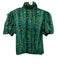 Hunter Bell Size Large Green, Blue, Black Cotton Blend Short Bubble Sleeve Top Green, Blue, Black / Large