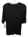 Veronica Beard Jeans Size Large Black & Silver Cotton Blend Short Sleeve Top Black & Silver / Large
