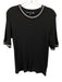 Veronica Beard Jeans Size Large Black & Silver Cotton Blend Short Sleeve Top Black & Silver / Large