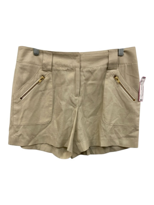 Milly Size 6 Beige Lyocell blend High Rise Zip Pocket Shorts Beige / 6
