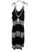 Ramy Brook Size Large Black & White Cotton Sleeveless Cross Stitch Maxi Dress Black & White / Large