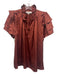 Hunter Bell Size M Burgundy Silk Ruffled V Neck Blouse Top Burgundy / M