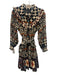 Cleobella Size M Brown Multi Cotton Ruffled Button Up Mini Dress Dress Brown Multi / M