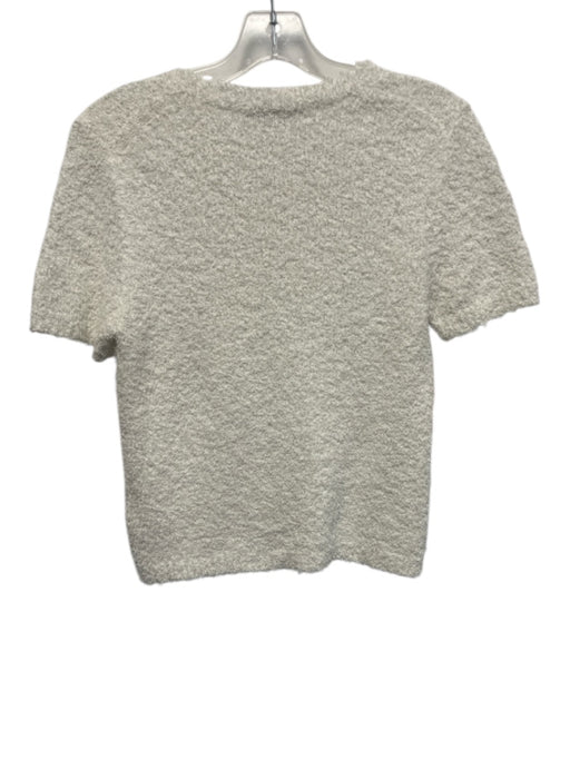 Tibi Size Small White Cotton & Polyamide Short Sleeve Knit Short Sleeve Top White / Small