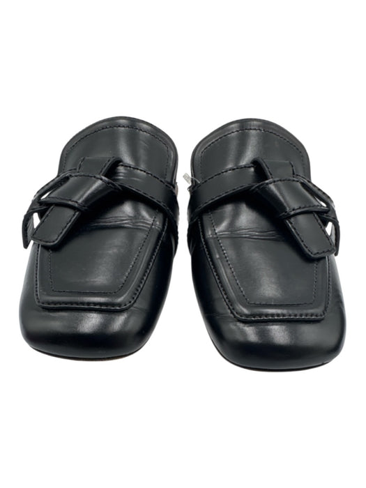 Loewe Shoe Size 38 Black Leather Flat Chain Mule Square Toe Shoes Black / 38