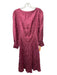 Rebecca Taylor Size 2 Pink Silk Blend Long Sleeve Zebra Stripe Wide Neck Dress Pink / 2