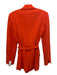 Theory Size 4 Red Orange Acetate Blend Lapels Faux Pockets Midi Sash Inc Coat Red Orange / 4