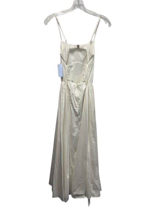 Abercrombie & Fitch Size XS White Cotton Spaghetti Strap V Neck A Line Dress White / XS