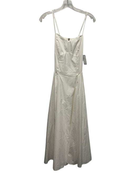 Abercrombie & Fitch Size XS White Cotton Spaghetti Strap V Neck A Line Dress White / XS