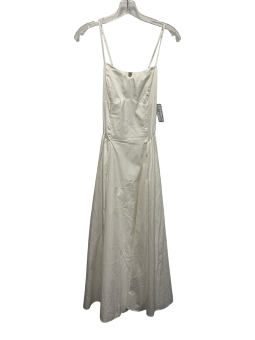 Abercrombie & Fitch Size XS White Cotton Spaghetti Strap V Neck A Line Dress White / XS