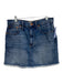 Madewell Size 29 Medium Wash Cotton Denim Zip Fly Fringe Hem Mini Skirt Medium Wash / 29