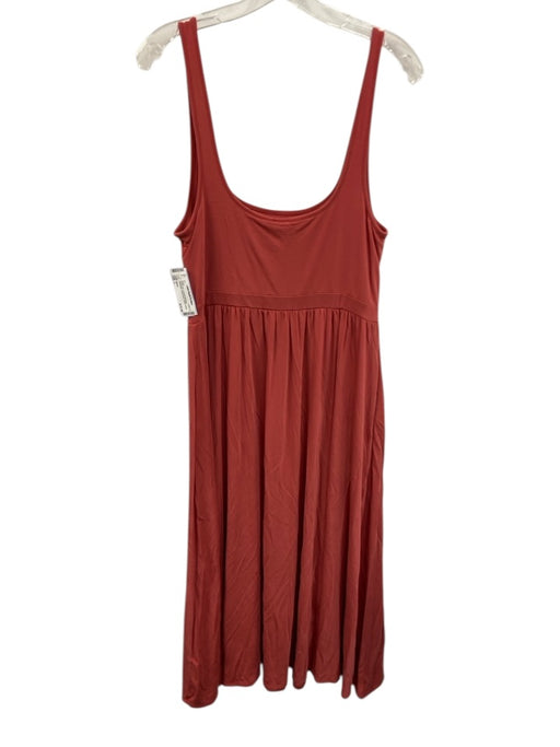 Wilfred Size L Peach Pink Lyocell & Elastane Sleeveless Scoop Neck Midi Dress Peach Pink / L