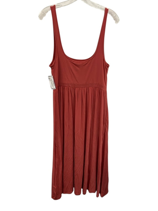 Wilfred Size L Peach Pink Lyocell & Elastane Sleeveless Scoop Neck Midi Dress Peach Pink / L