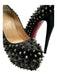 Christian Louboutin Shoe Size 40 Black & Gold Leather Spike Detail Shoes Black & Gold / 40