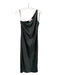 BHLDN Size 2 Gray Green Polyester One Shoulder Midi Seam Detail Side Zip Dress Gray Green / 2