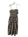 Ulla Johnson Size 8 Beige & Navy Cotton Spaghetti Strap Tie Dye Smocked Dress Beige & Navy / 8