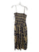 Ulla Johnson Size 8 Beige & Navy Cotton Spaghetti Strap Tie Dye Smocked Dress Beige & Navy / 8