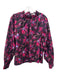 Ulla Johnson Size 8 Black, Pink, Blue Cotton Floral Ruffle collar Top Black, Pink, Blue / 8