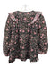 Cleobella Size S Black, Pink, White Cotton Shimmer Detail Floral Tassel Top Black, Pink, White / S