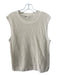 Faherty Size M Cream Linen Blend Knit Sleeveless Scoop Neck Ribbed Trim Top Cream / M