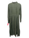 XiRENA Size Medium Olive Green Cotton Long Sleeve Button Front Tiered Midi Dress Olive Green / Medium