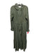 XiRENA Size Medium Olive Green Cotton Long Sleeve Button Front Tiered Midi Dress Olive Green / Medium