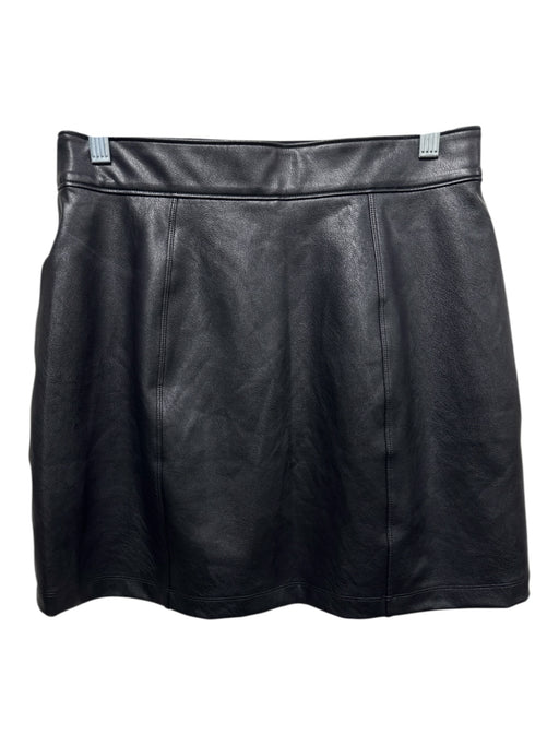 Spanx Size Medium Black Faux Leather Elastic Waist Paneled Mini Skirt Black / Medium