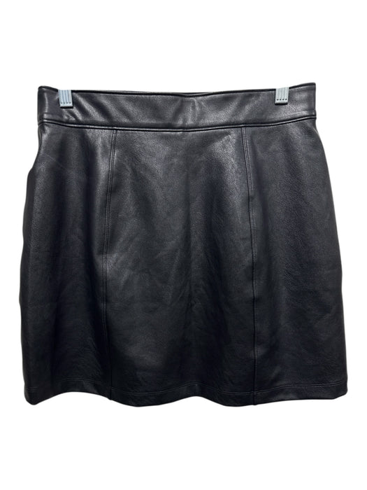Spanx Size Medium Black Faux Leather Elastic Waist Paneled Mini Skirt Black / Medium