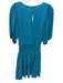 Ramy Brook Size M Teal Blue Polyester Short Bell Sleeve Square Neck Dress Teal Blue / M
