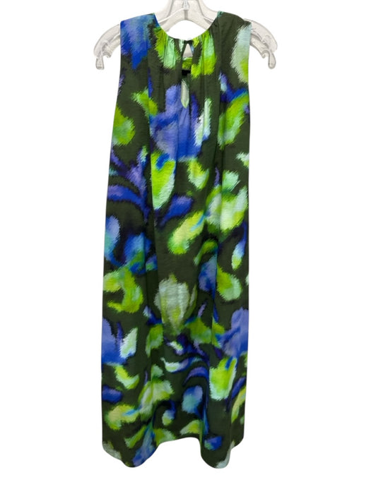 Psophia Vazquez de Castro Size M Green, Blue & Multi Silk Blend Print Maxi Dress Green, Blue & Multi / M
