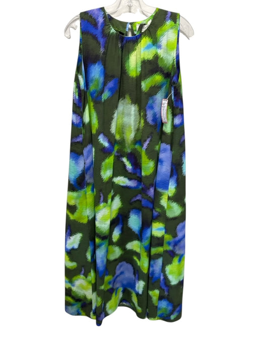 Psophia Vazquez de Castro Size M Green, Blue & Multi Silk Blend Print Maxi Dress Green, Blue & Multi / M