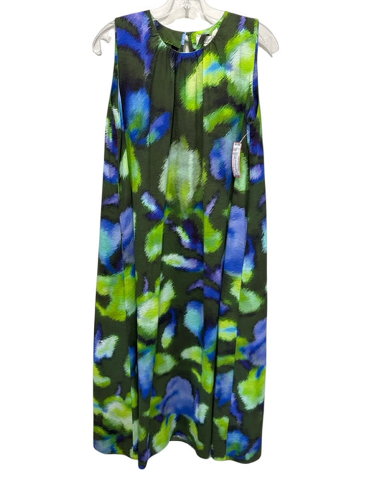 Psophia Vazquez de Castro Size M Green, Blue & Multi Silk Blend Print Maxi Dress Green, Blue & Multi / M