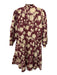 Trovata Size Medium Brown & Cream Cotton Long Balloon Sleeve Floral Dress Brown & Cream / Medium