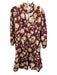 Trovata Size Medium Brown & Cream Cotton Long Balloon Sleeve Floral Dress Brown & Cream / Medium