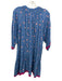 Natalie Martin Size M Blue, Orange & Green Viscose 1/2 Sleeve Floral Dress Blue, Orange & Green / M