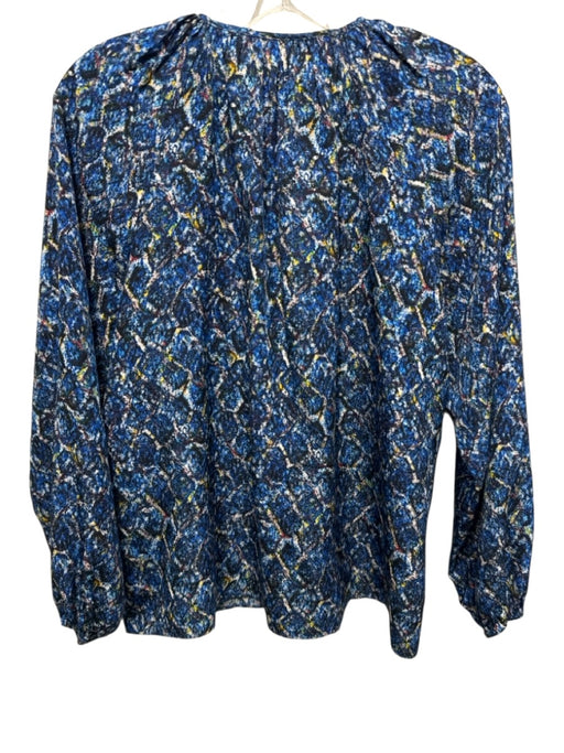 Marie Oliver Size S Blue, Yellow & Multi Silk Long Balloon Sleeve Skirt Set Blue, Yellow & Multi / S