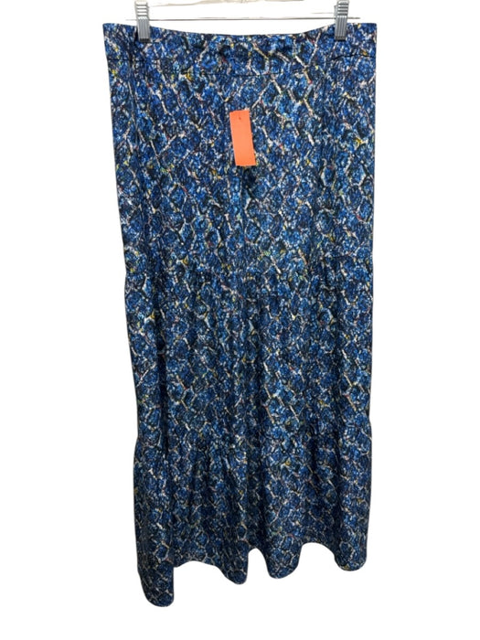 Marie Oliver Size S Blue, Yellow & Multi Silk Long Balloon Sleeve Skirt Set Blue, Yellow & Multi / S
