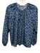Marie Oliver Size S Blue, Yellow & Multi Silk Long Balloon Sleeve Skirt Set Blue, Yellow & Multi / S