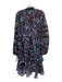 Allison Size M Black, Pink & Blue Polyester Long Sleeve Floral Skirt Set Black, Pink & Blue / M