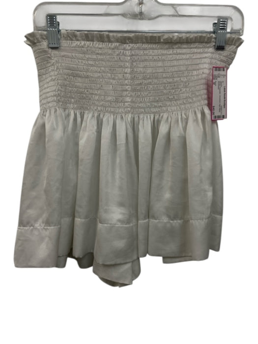 Koch Size M White Polyester Smocked High Waist Shorts White / M