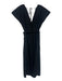 Marie Oliver Size Medium Black Cotton Cap Sleeve Shirred V Neck Midi Dress Black / Medium