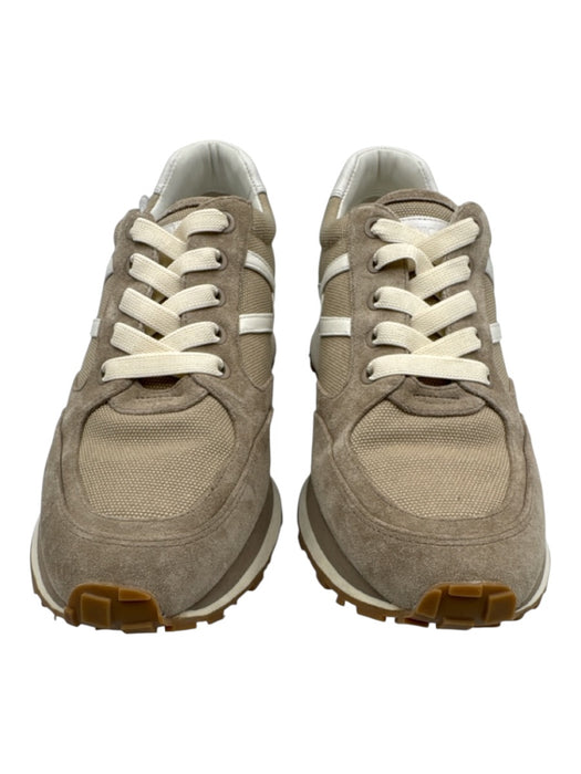 Veronica Beard Shoe Size 11 Beige Leather Upper Canvas Color Block Sneakers Beige / 11
