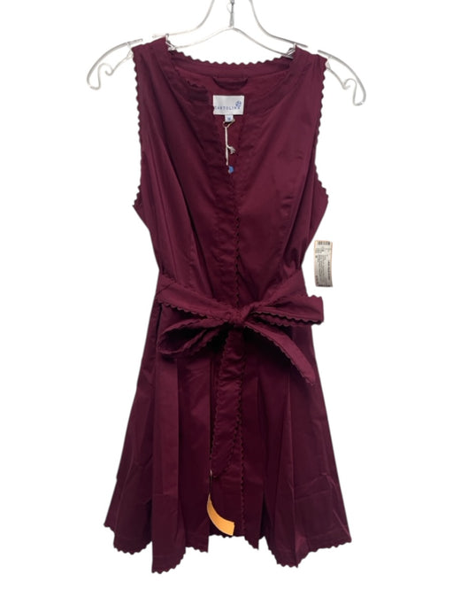 Cartolina Size M Burgundy Red Polyester Blend Sleeveless Button Front Dress Burgundy Red / M