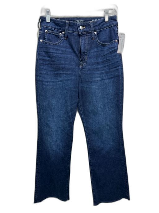 J. Crew Size 27 Dark Wash Cotton Blend Mid Rise Zip & Button Kick Flare Jeans Dark Wash / 27